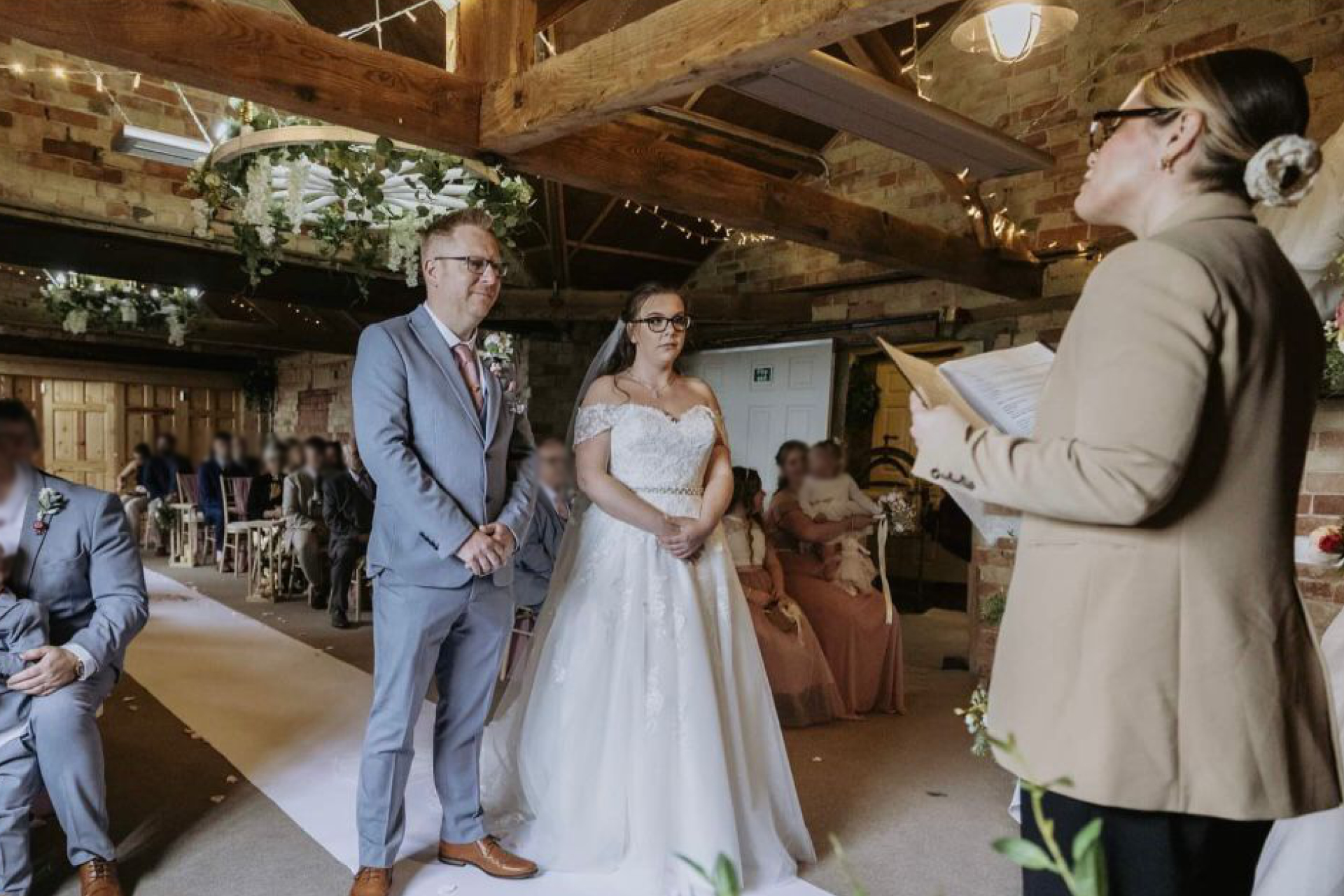 Civil ceremony at stainton manor wedding barns