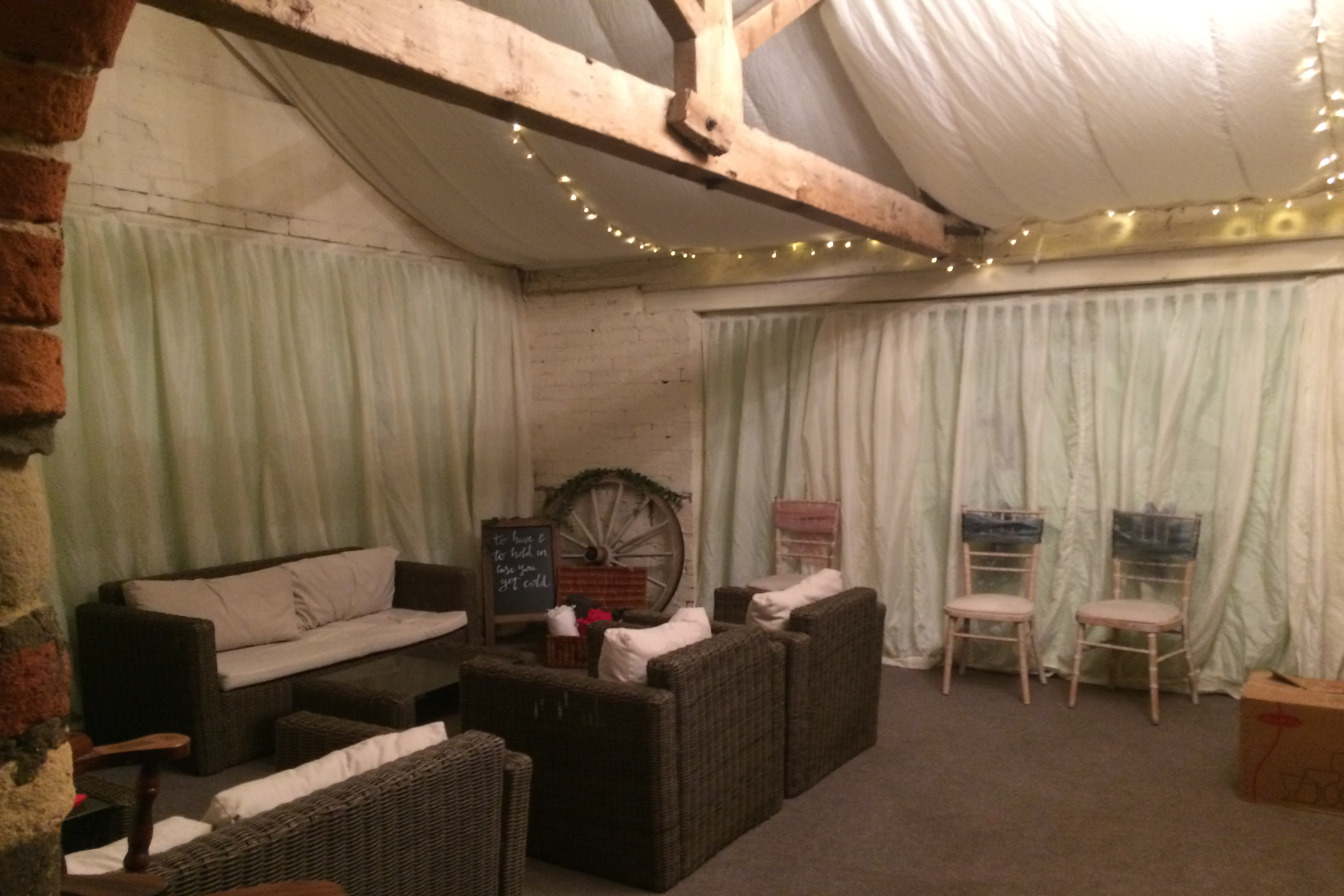 snug and quiet area at stainton manor wedding barns