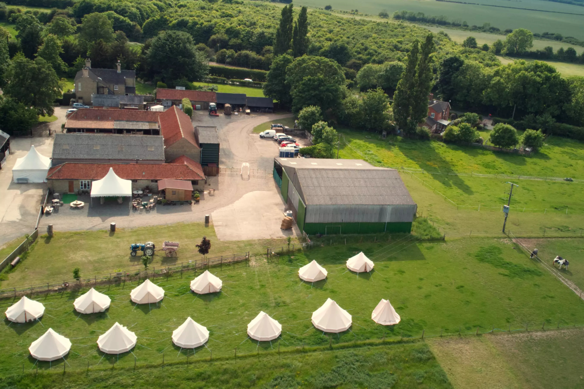 bell tent stayover at stainton manor wedding barn